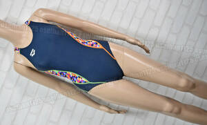 ARENA アリーナ ARN-7076W AQUARACING アクアレーシング UROKOSKIN ウロコスキン FINA 女子競泳水着 ネイビー オレンジ サイズS