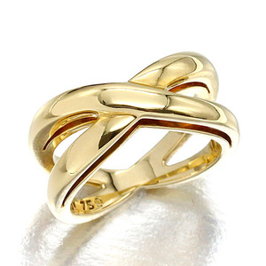 ティファニー TIFFANY&Co. クロス デザイン K18YG リング 9.5号 イエローゴールド750 指輪 ブランド ジュエリー 女性 レディース