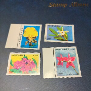 中米 ホンジュラス『ランの花』4種揃　1991年　切手未使用