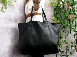 ●超美品●CELINE セリーヌ●ホリゾンタル カバ●カーフ レザー 本革●トート バッグ●黒●G金具●肩掛け●A4 収納●書類 かばん●Js46385