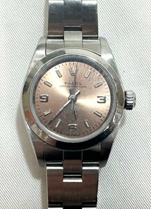 【中古品】ロレックス　ROLEX　オイスターパーペチュアル　腕時計　ピンク　レディース　自動巻き　SS　76080【送料別】FW0500