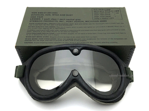 【米軍放出品】Dead Stock 新品 箱付 M44 SUN WIND AND DUST GOGGLE BLACK/ダストゴーグル軍用軍物ミリタリーnam戦ベトナム戦争当時物vmx