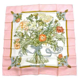 HERMES エルメス カレ90 スカーフ REGINA 女王陛下 ピンク系 シルク100％ ブランド 小物 ファッション