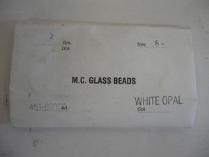 55@未使用 チェコビーズ M.C.GLASS BEADS ホワイト・オパール