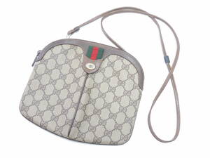 ★ オールド グッチ OLD GUCCI イタリア製 シェリーライン GG PVC レザー コンビ ミニ ショルダーバッグ 斜めがけ サコッシュ GG柄 VINTAGE