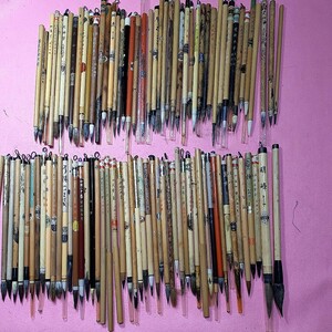 書道具 書道筆 和筆　中国筆　上海筆　上海工芸　中古品　まとめて80本以上　メンテナンス必要　現状渡し写真が全てです
