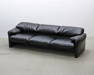 ◆Cassina カッシーナ 675 MARALUNGA マラルンガ 本革 3Pソファ ヴィコ・マジストレッティ イタリア モダン レザー/OBT20058◆