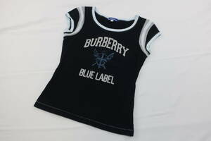 ★パケット発送/同梱不可【送400円】1077　BURBERRY BLUE LABEL　バーバリー ブルーレーベル　レディース　カットソー　黒　38