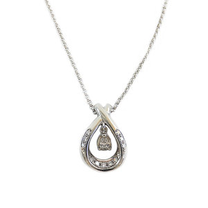 【天白】タサキ 田崎真珠 ネックレス ダイヤモンド 0.28ct 41cm K18WG ホワイトゴールド ジュエリー 女性 ペンダント