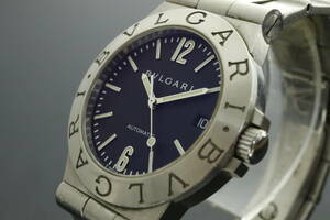 LVSP6-4-40 7T044-10 BVLGARI ブルガリ 腕時計 LCV35S ディアゴノ スポーツ ラウンド 自動巻き 約100g メンズ シルバー 動作品 中古