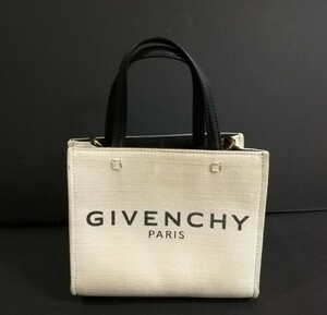 GIVENCHY　ジバンシィ　キャンバスレザー　ミニトート　ロゴ