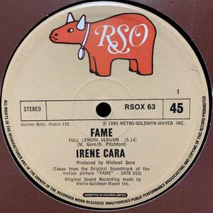 ◆ Irene Cara Fame / Hot Lunch Jam◆12inch UK盤 ディスコ!