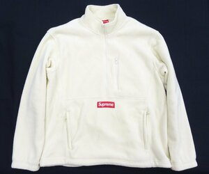 L【美品】Supreme Polartec Half Zip Pullover シュプリーム ポーラテック ハーフジップ オフホワイト ナチュラル