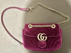 GUCCI  マーモントベロアキルティングミニバッグ