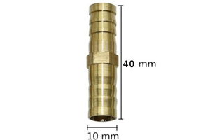 即決★送料無料　真鍮製　ホース　ストレート　コネクター1個　直径10×長さ40ｍｍ繋げる　配管　チューブ　エアー（品番：SP-19）