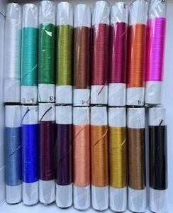 釜糸・日本刺繍糸ー18色1セットです！絹100%21中x12本糸・無撚