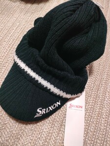 新品 未使用 SRIXON ツバ付き ニットキャップ ブラック 黒 スリクソン ニット帽 帽子 メンズ ゴルフウェア 防寒