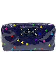 kate spade new york◆ポーチ/PVC/NVY/ドット