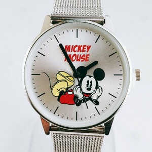 Disney ディズニー mickey ミッキーマウス 腕時計 アナログ 時計 ヴィンテージ 3針 銀文字盤 アクセ アクセサリー アンティーク レトロ