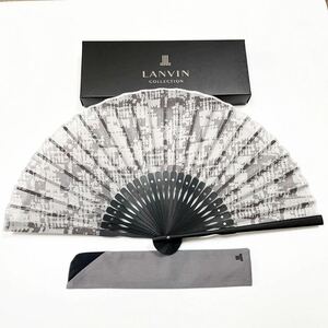 送料140円〜 新品箱付 ランバン LANVAN 扇子 ケース付 6C