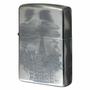 絶版/ヴィンテージ Zippo ジッポー 中古 2009年製造Paul Smith エッフェル塔 PAREE 銀メッキ [A]使用感少なく状態が良い