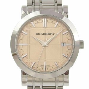 1円 稼働 バーバリー BURBERRY BU1352 クオーツ ラウンド ゴールド系文字盤 SS×SS メンズ 腕時計