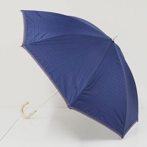 日傘 Polo Ralph Lauren ポロラルフローレン USED美品 晴雨兼用 ボーダー ネイビー UV 遮光 50cm A0627
