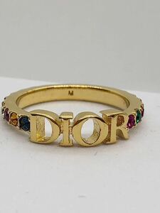 1円 クリスチャンディオール Christian Dior 指輪 リング デザインリング ラインストーン ゴールドカラー