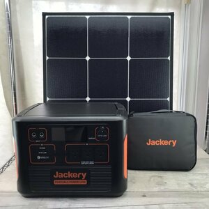 Ｊａｃｋｅｒｙ ポータブル電源１５００ ソーラーパネル 通電のみ確認 ジャクリ ＰＴＢ１ キャンプ 車中泊 電化製品/232