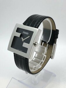 1円～/FENDI/フェンディ/orologi/オロロジ/031-4000L-186/2針/黒文字盤/シルバーカラー/スクエア/純正尾錠/クォーツ/腕時計/ジャンク/T174