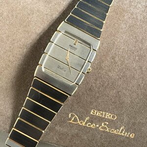 キングラム[27]SEIKO セイコー Dolce ドルチェ 1220-5140 クォーツ 腕時計★稼働★保証書★箱★余りコマ★ジャンク扱い★１円【送料無料】