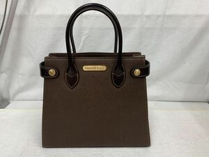 BURBERRY バーバリー ハンドバッグ トートバッグ レザー ブラウン系　ゴールド金具 中古美品