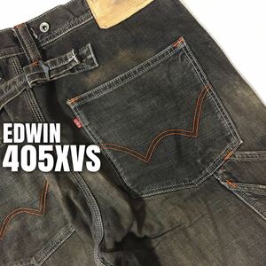 ★☆W34inch=86.36cm☆★EDWIN 405XVS Painter Design★☆リアル感ダメージ！☆★