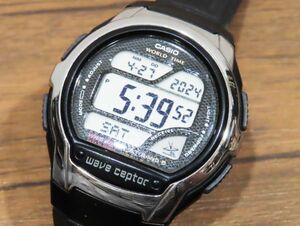 307★CASIO カシオ wave ceptor WV-58R シルバー×ブラック メンズ 腕時計 電波時計★