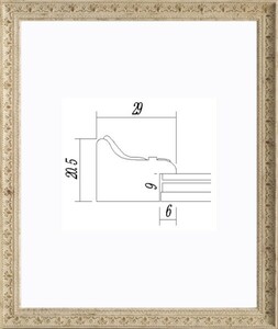 デッサン用額縁 UVカットアクリル付 8206 インチ ホワイト 白