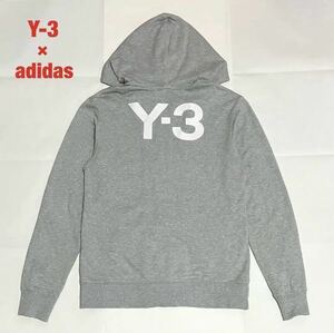 【希少】Y-3×adidas　ジップアップパーカー　コラボ　ビッグロゴ　ワイスリー　アディダス　バックプリント　フーディー　V12072