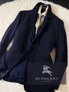 G6【華やかカシミヤ】定価13万●BURBERRY LONDON●ビジネスコーデ●着こなし抜群!!●高級ジャケットコート●メンズ バーバリーコート M