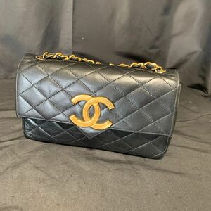 CHANEL シャネル ミニ マトラッセ ゴールド金具 チェーンバッグ ブラック ココマーク ラムスキン ヴィンテージ 