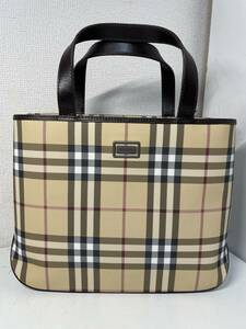 【新品 未使用】 BURBERRY バーバリー トートバッグ ノバチェック レザー キャンバス 型崩れなし 通勤　ビジネス