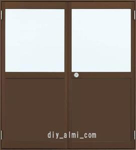 ■【DIY】ykkap製 アルミ勝手口 框ドア 内付 W1690×2007H（16920）両開き ドア