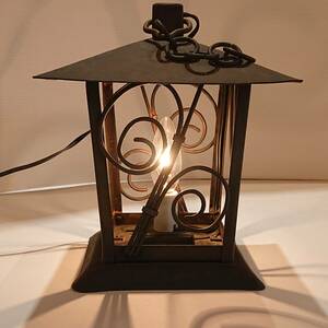 A05-0422　昭和レトロ モダン 電灯 吊り灯篭 銅製 点灯動作品