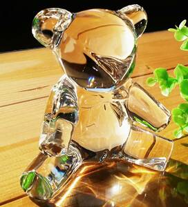 即決【正規品ドイツ製/廃盤】ラルフローレン Ralph Lauren 最高級クリスタルガラス ポロベア ペーパーウェイト 置物 フィギュリン 熊 クマ