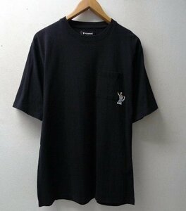 ◆PLAYBOY プレイボーイ かわいい ウサギ 刺繍 ポケット Tシャツ 黒 サイズL 美