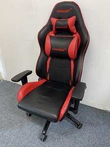 P6114）AKRacing/エーケーレーシング ゲーミングチェア Nitro V2 レッド リモートワーク 在宅 eスポーツ 椅子 黒赤 中古 家具