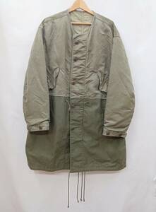 NIGEL CABOURN ナイジェル ケーボンノーカラーコート 8046-00-00001 切り替えデザイン サイズ50 L カーキ 通年