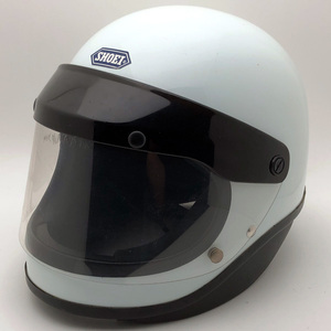 送料無料 純正シールド付 SHOEI S-20 WHITE 56cm/ショウエイs20白ビンテージヘルメットオンロードフルフェイスヘルメット族ヘル国産旧車70s