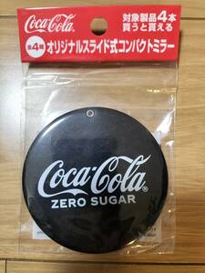 Coca-Cola コカ・コーラ オリジナルスライド式コンパクトミラー　ロゴ入り 鏡 携帯 薄型 軽量新品未開封