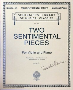 2つの感傷的な小品 感傷的なワルツ(チャイコフスキー)/ヴォカリース(ラフマニノフ) バイオリンとピアノ 輸入楽譜 Two Sentimental Pieces