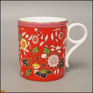 1044-ウェッジウッド◆マグ 1客 クリムゾンジュエル 花柄 レッド 金彩 CRIMSON JEWEL WEDGWOOD