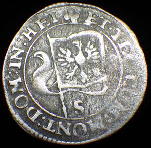 1624年 ドイツ ヴュルテンベルク公国 2クロイツァー銀貨 ライヒスツルムファーネ (帝国嵐旗)